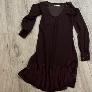 Soleil sheet maroon dress 38